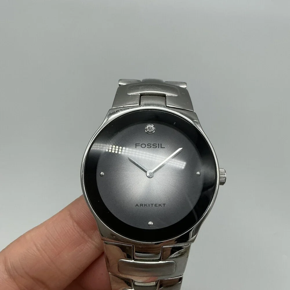 Fossil Arkitekt FS-3028 Womens Watch 35mm Gray Dial Stainless New Battery 8